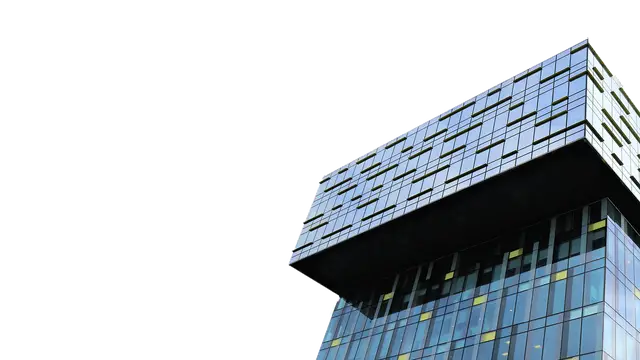 Modern office building researched through a certified property title search
